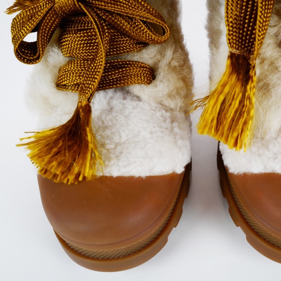 Chloé Parker Lace-Up Shearling Ankle Boots NEW - Picture 6 of 11